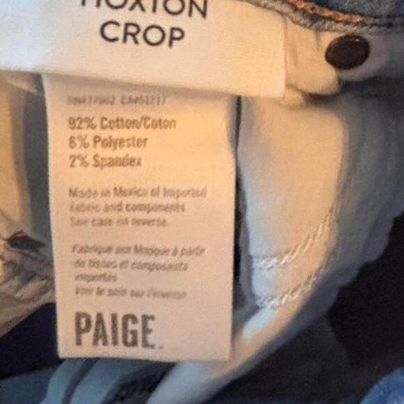 Paige Women's Blue Jeans- SIZE 29- HOXTON CROP - Picture 4 of 5